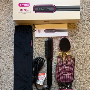 NIB TYMO RING Hair Straightening Comb - Complete Set!